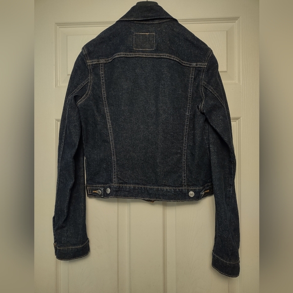 Levi's Jean Jacket Womens Medium Size Dark Blue - Picture 2 of 13